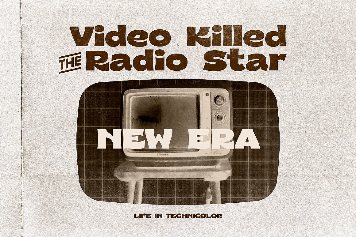 潮流复古粗体广告电影海报封面标题包装无衬线英文字体