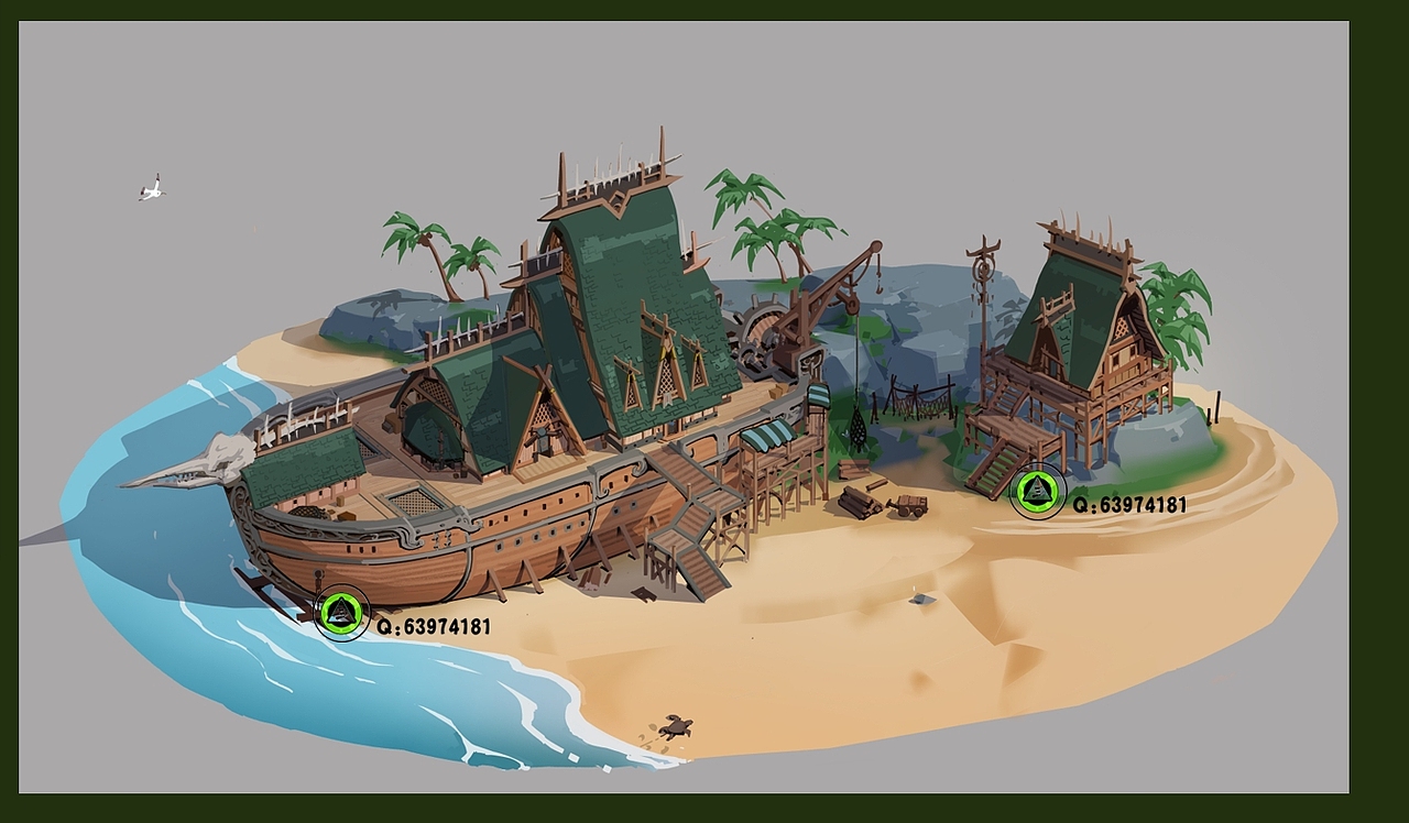 欧美卡通场景原画