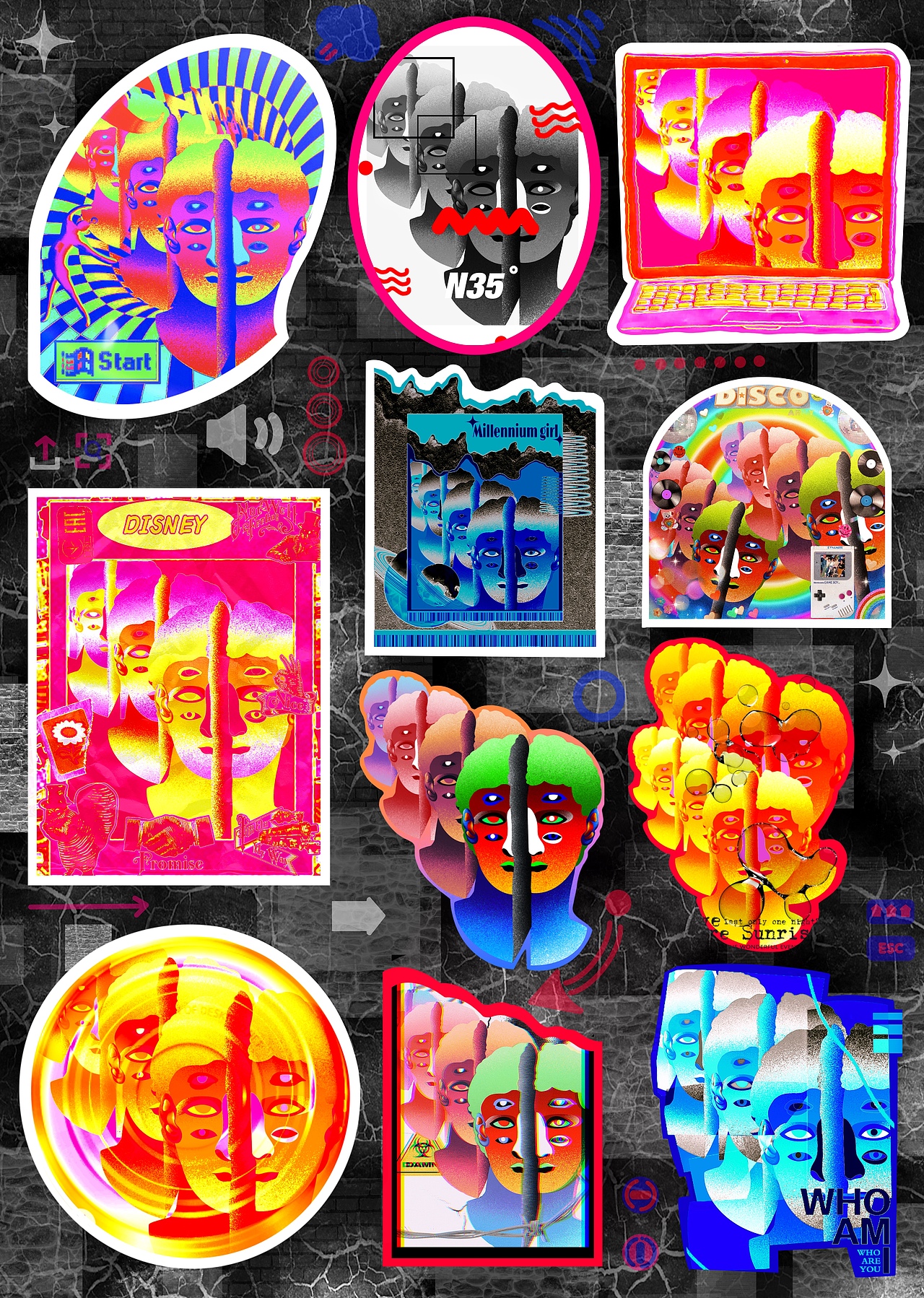 作为艺术家也画了一些艺术~