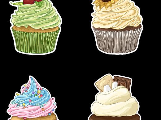 日系美食插画｜纸杯蛋糕