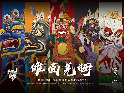 傩面神韵一羌姆傩面可视化信息设计