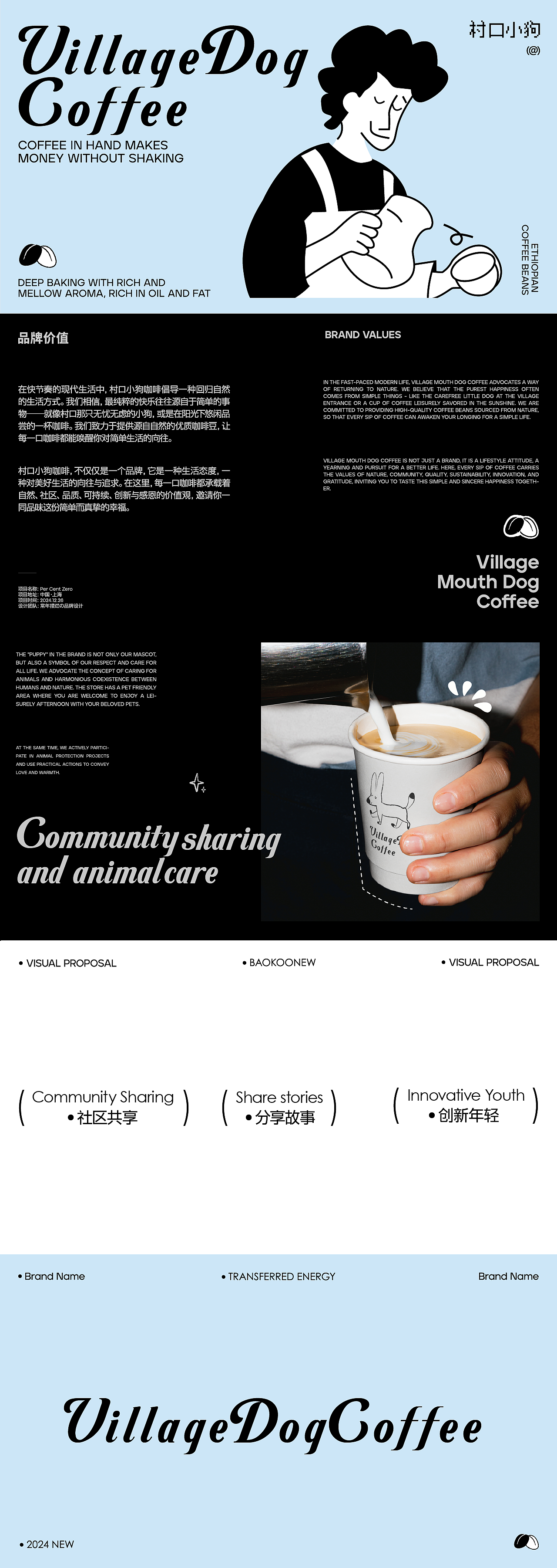 Village Mouth Dog Coffee：村口小狗咖啡品牌提案（图ZMzg0Mzc2Njgw） - 品牌 - 站酷设计师小张斯汀原创素材 - 站酷ZCOOL