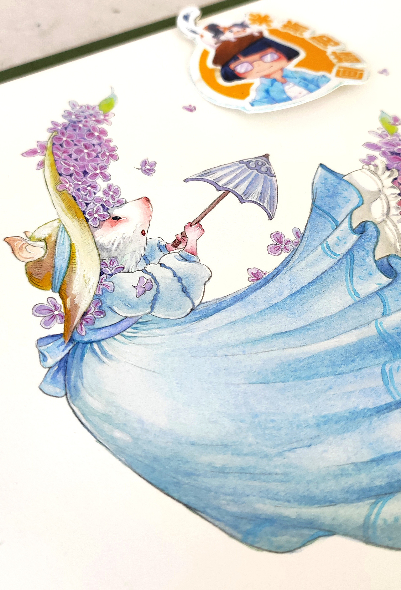 小鼠和花（图ZMzg0NDAzMTQ4） - 儿童插画 - 站酷设计师米斯阳插画原创素材 - 站酷ZCOOL