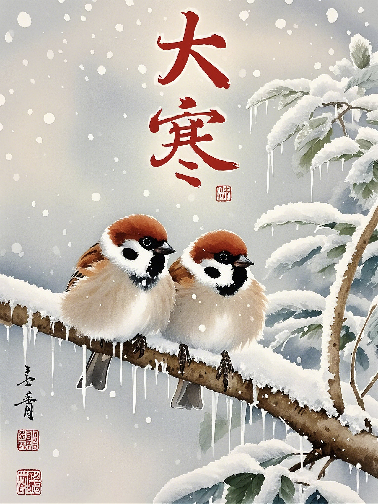 修正图片错误版:大寒海报