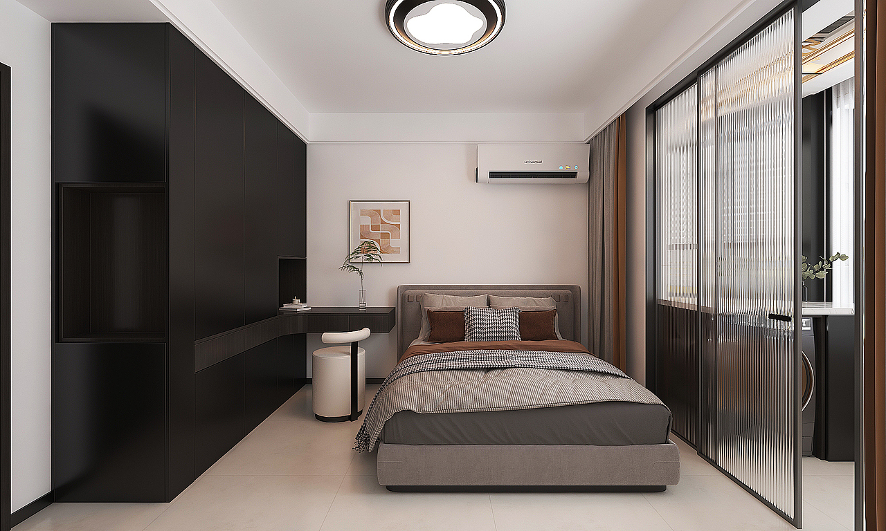 七十平米的小三居室//黑的高级