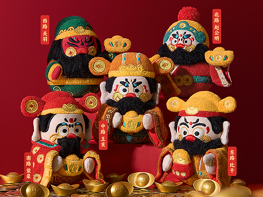 问童子®财神挂偶 五路财神