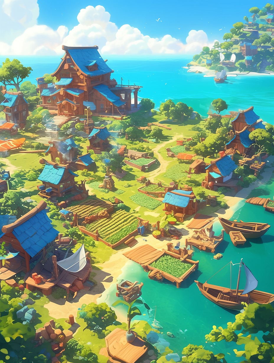 创意AI绘画-海岛避难所（图ZMzg0NDE3NDky） - 概念设定 - 站酷设计师是谭谭谭原创素材 - 站酷ZCOOL