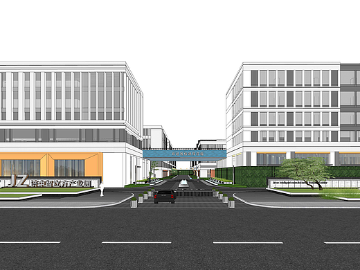 济南济中智立方产业园SU模型下载