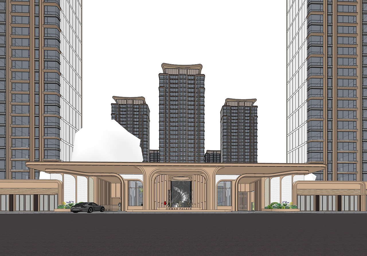 金茂府高层住宅SU模型下载