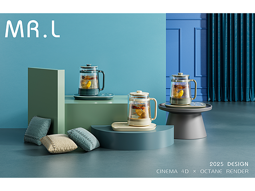 一些养生茶壶渲染