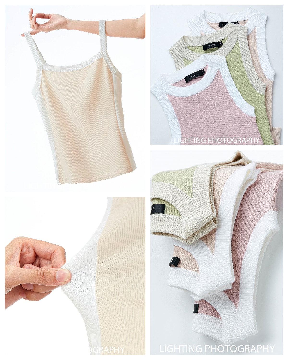 针织衫背心多色组合拍摄