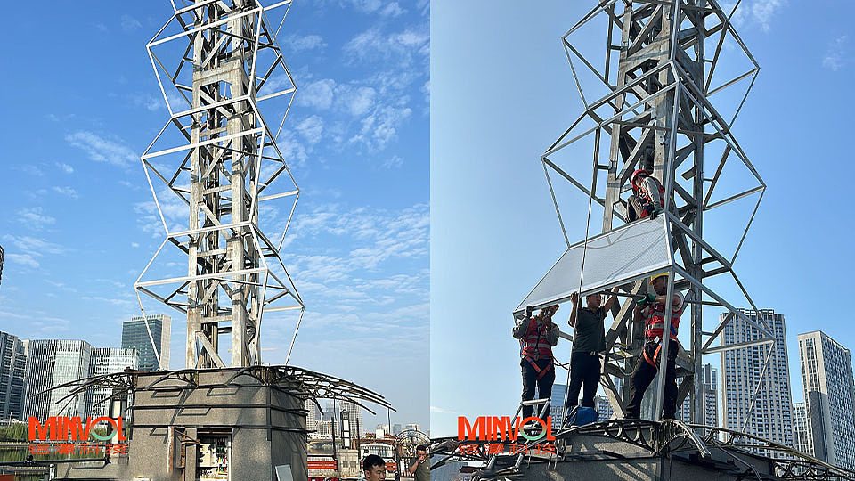 艺术装置应用|柔性视频玻璃|北京通州运河之柱