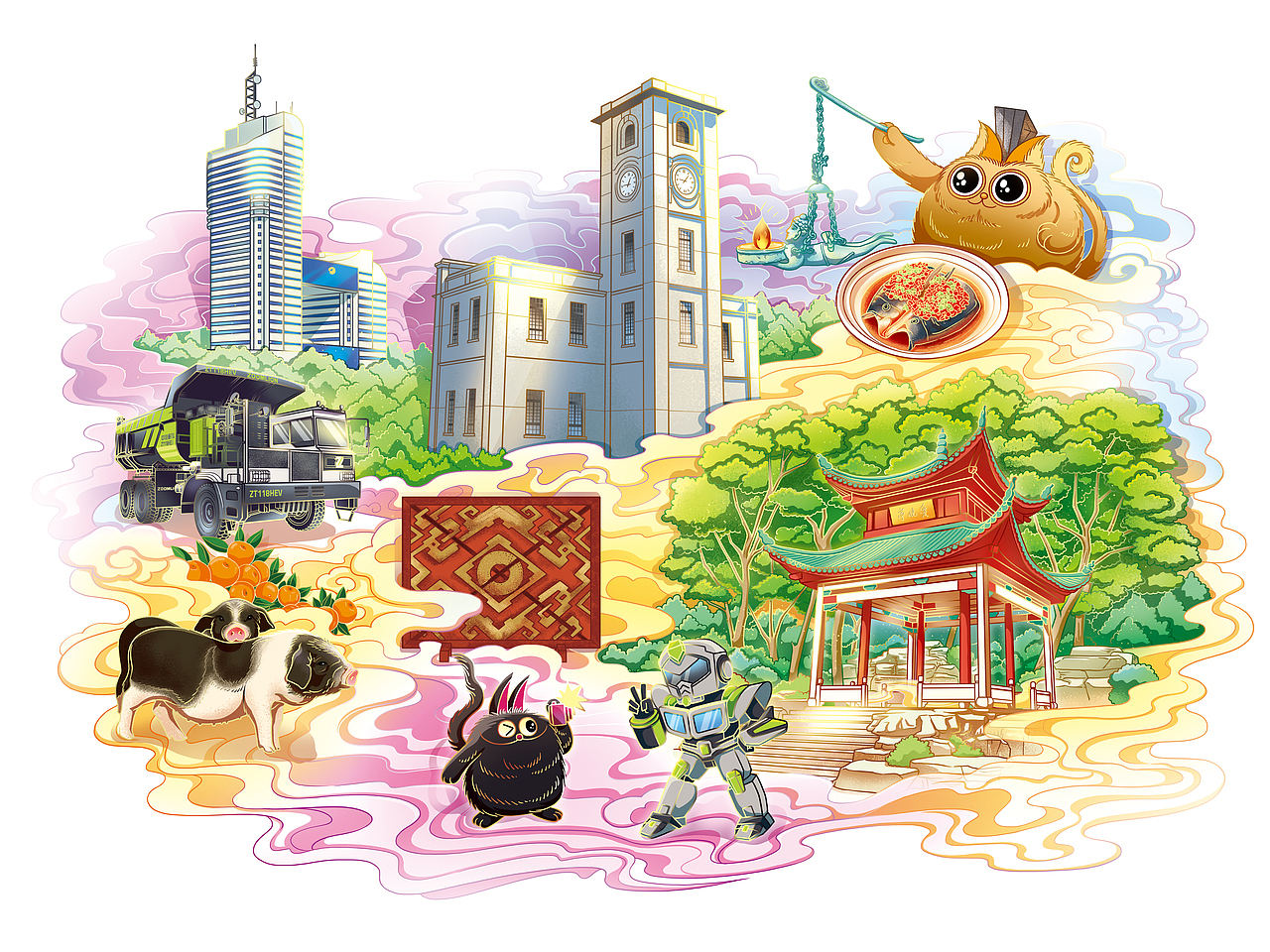 三欧创意作品：中联重工2025台历设计（图ZMzg0NTA5ODQw） - 商业插画 - 站酷设计师三木1989原创素材 - 站酷ZCOOL