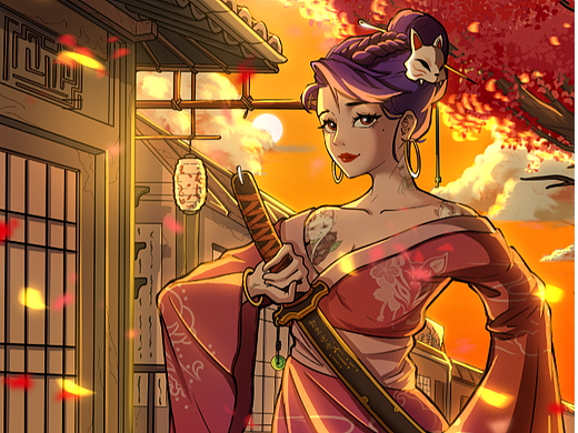 原创插画  黄昏 晴天 夜晚