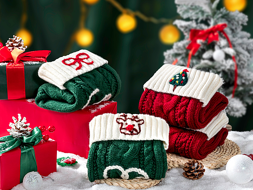 平面摄影|服饰类—定制圣诞节主题袜子1