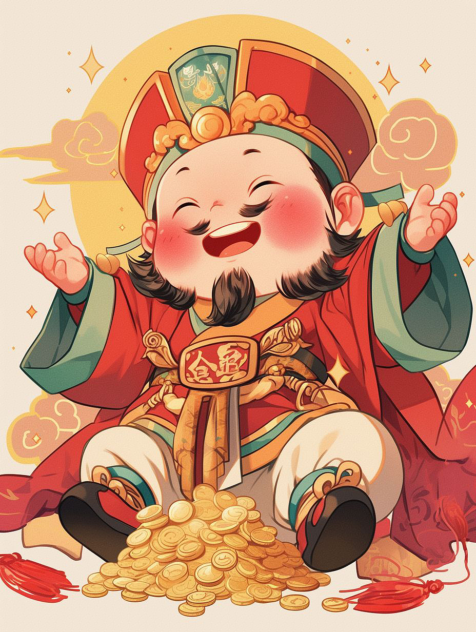 财神驾到~接财神（图ZMzg0NTYzNTc2） - 商业插画 - 站酷设计师蓉儿本荣原创素材 - 站酷ZCOOL