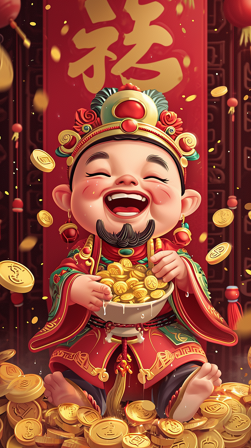 财神驾到~接财神（图ZMzg0NTYzNTg0） - 商业插画 - 站酷设计师蓉儿本荣原创素材 - 站酷ZCOOL