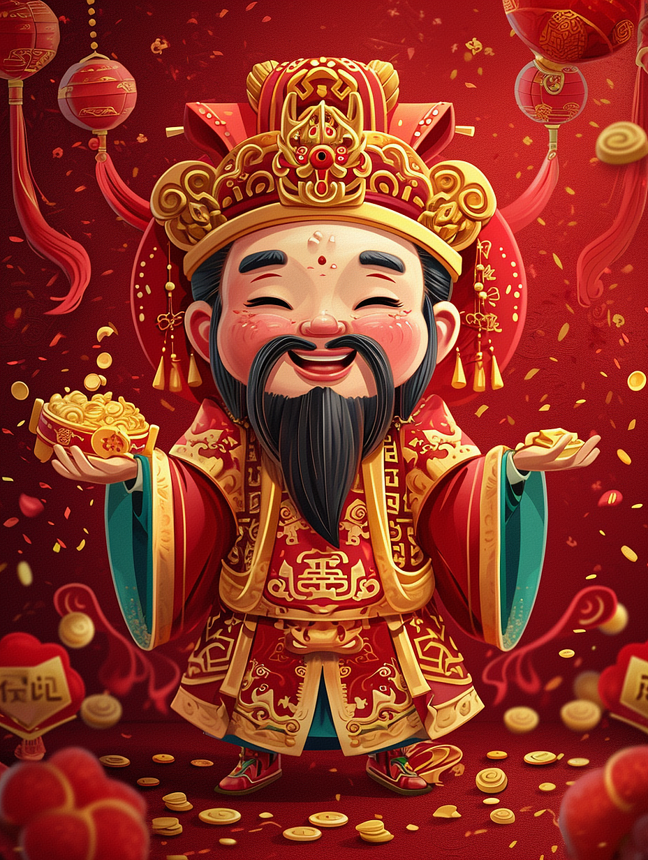 财神驾到~接财神（图ZMzg0NTYzNTgw） - 商业插画 - 站酷设计师蓉儿本荣原创素材 - 站酷ZCOOL
