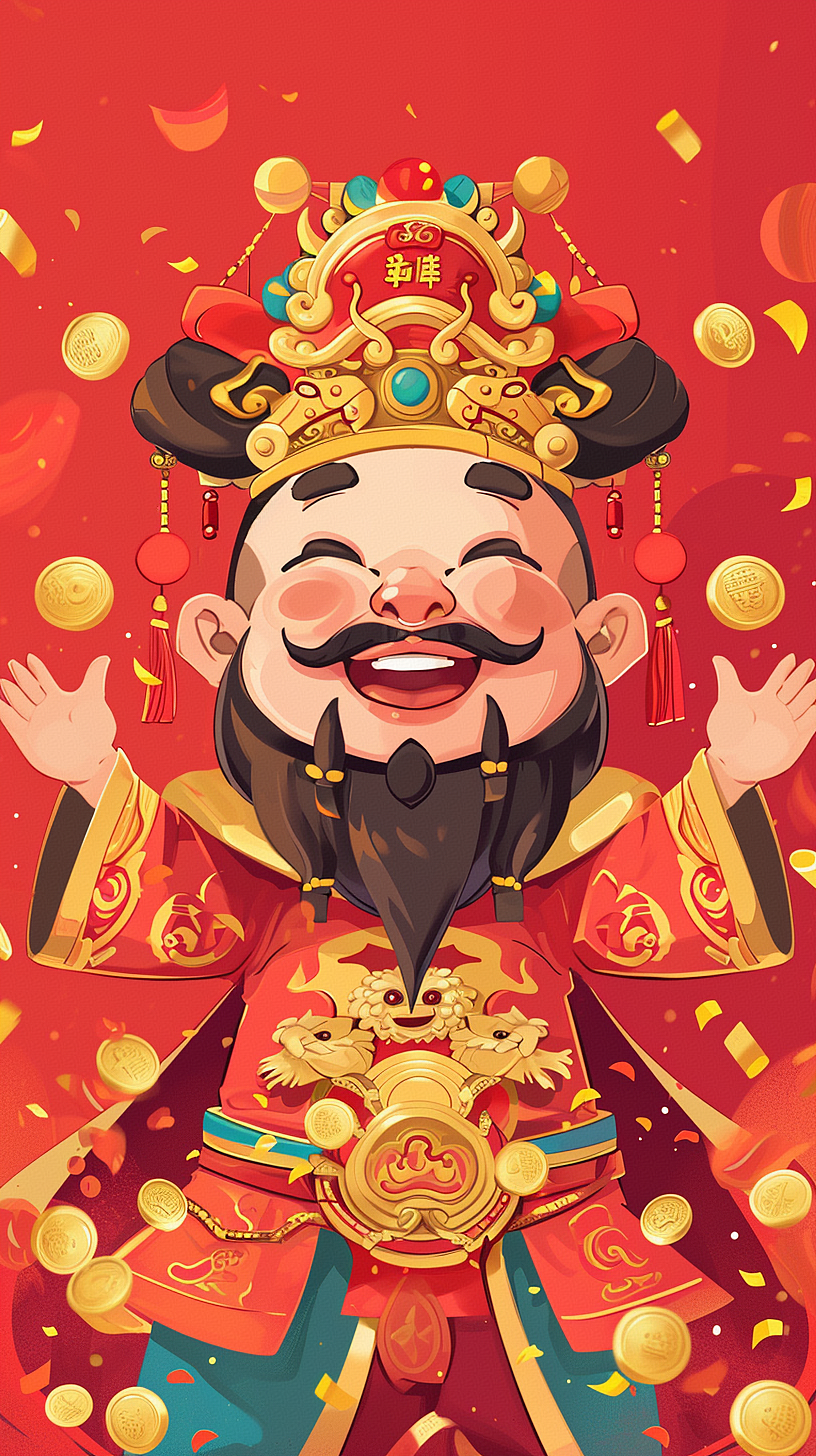 财神驾到~接财神（图ZMzg0NTYzNjAw） - 商业插画 - 站酷设计师蓉儿本荣原创素材 - 站酷ZCOOL