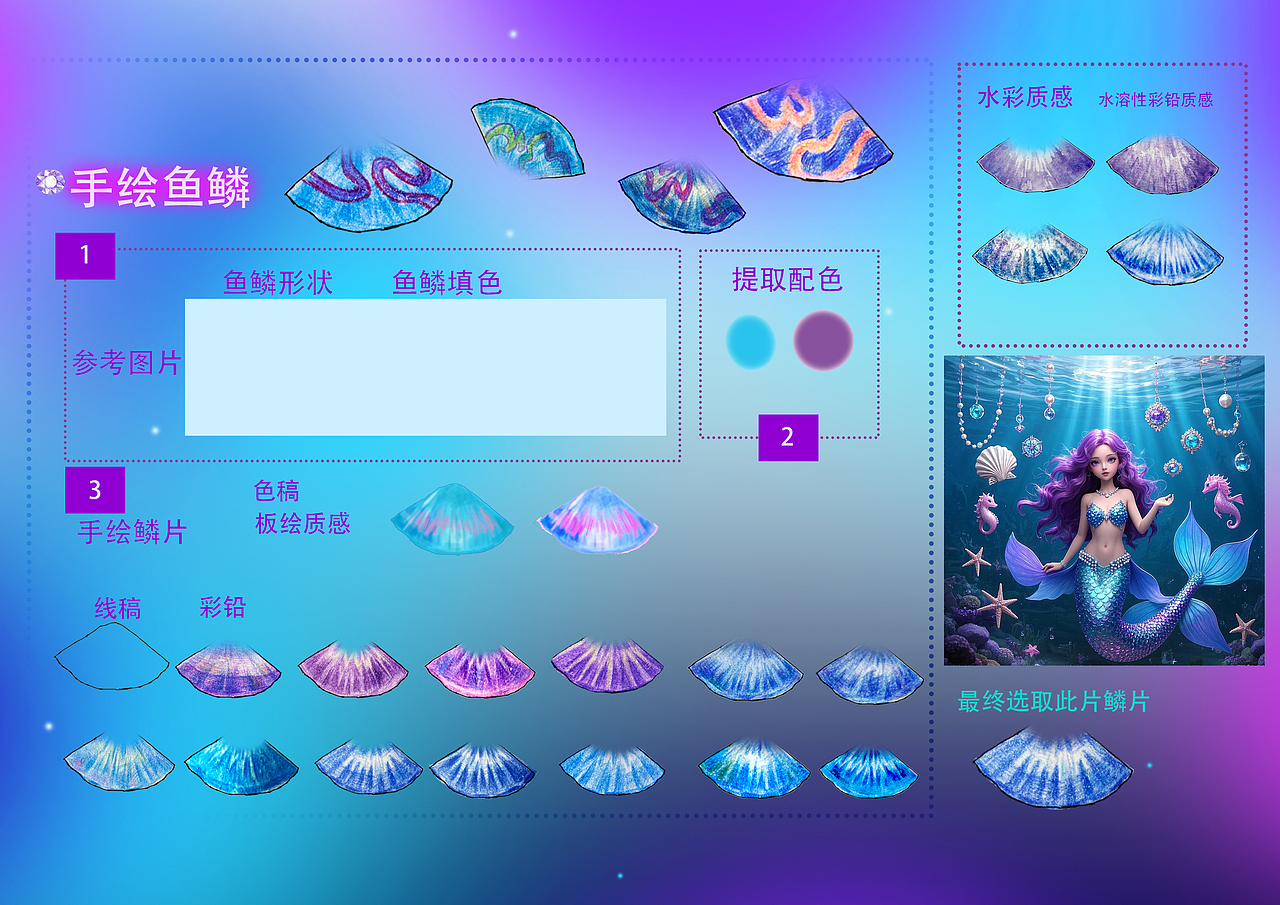 儿童美人鱼鱼尾比基尼图案设计（图ZMzg0NTY1MjE2） - 创作习作 - 站酷设计师阳光牵牛花原创素材 - 站酷ZCOOL