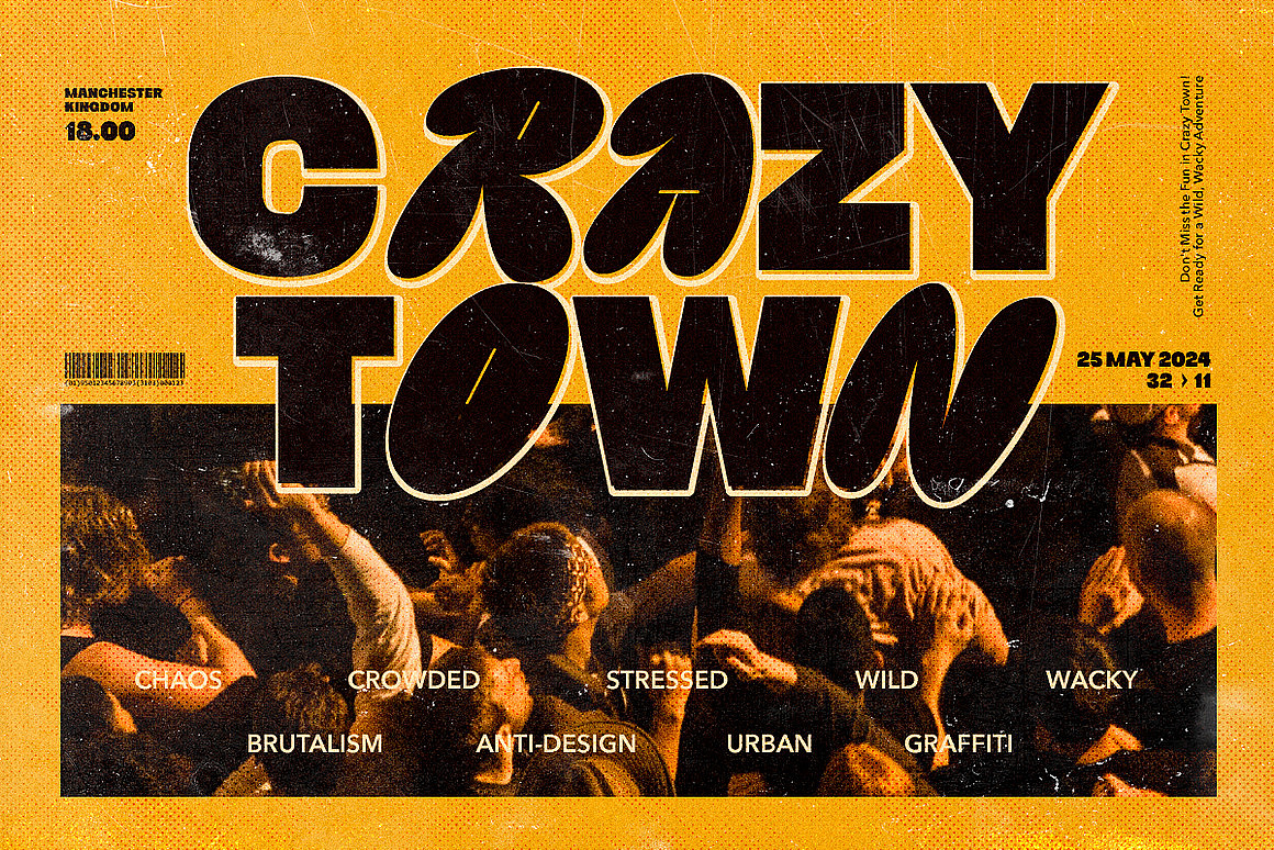 时尚潮流嘻哈街头艺术海报封面标题气泡装饰英文字体