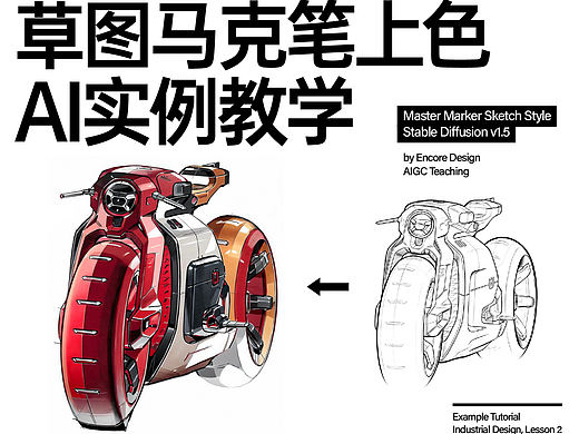 产品草图马克笔上色-AI实例教程