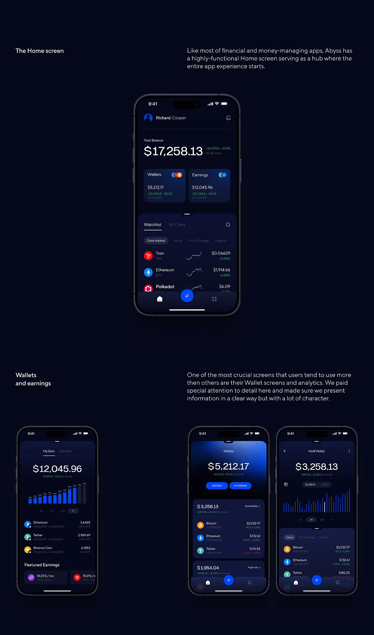 Abyss — Crypto Trading Mobile App, Brand Design