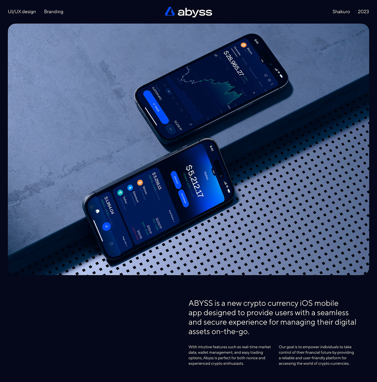 Abyss — Crypto Trading Mobile App, Brand Design