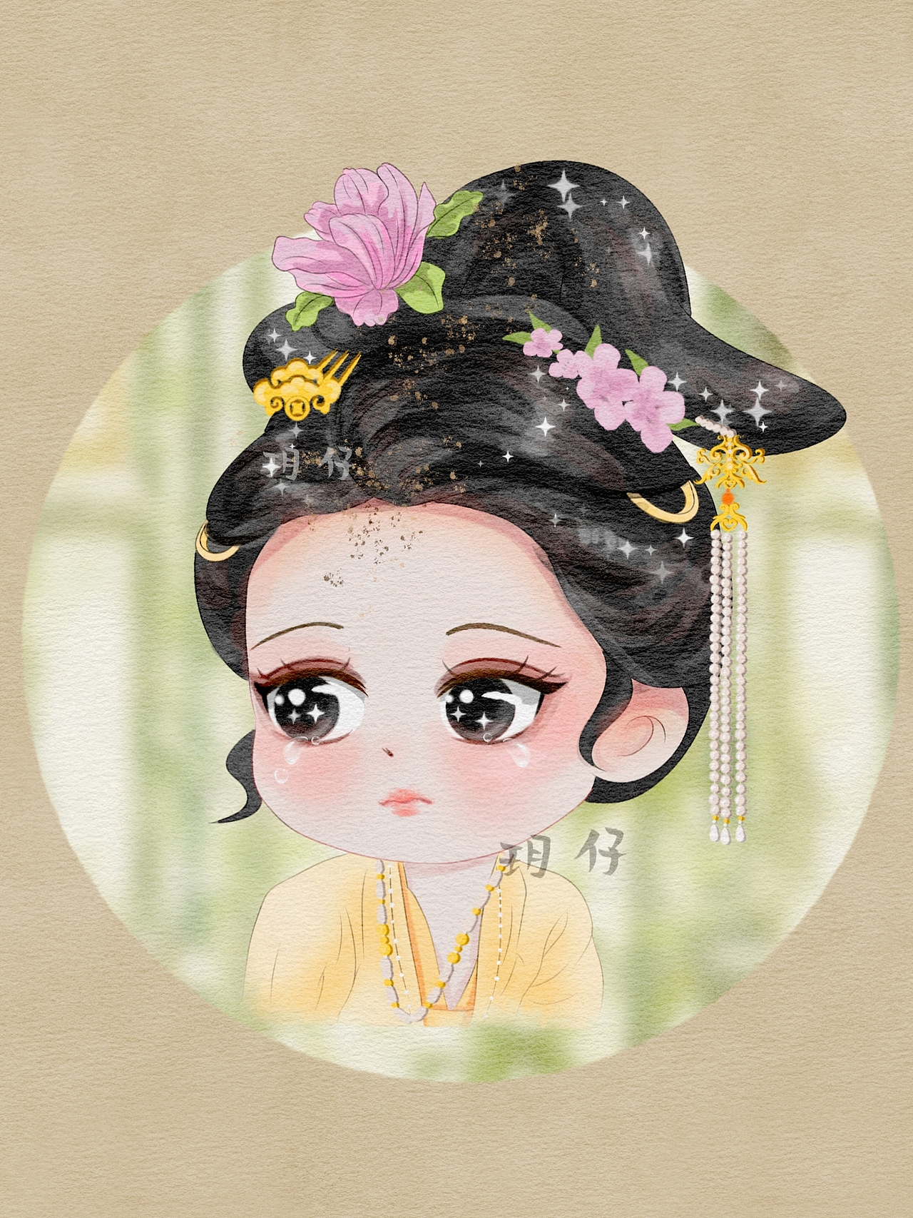 何惟芳Q版水彩头像（图ZMzg0NjM4ODI0） - 绘画 - 站酷设计师画画的玥仔原创素材 - 站酷ZCOOL