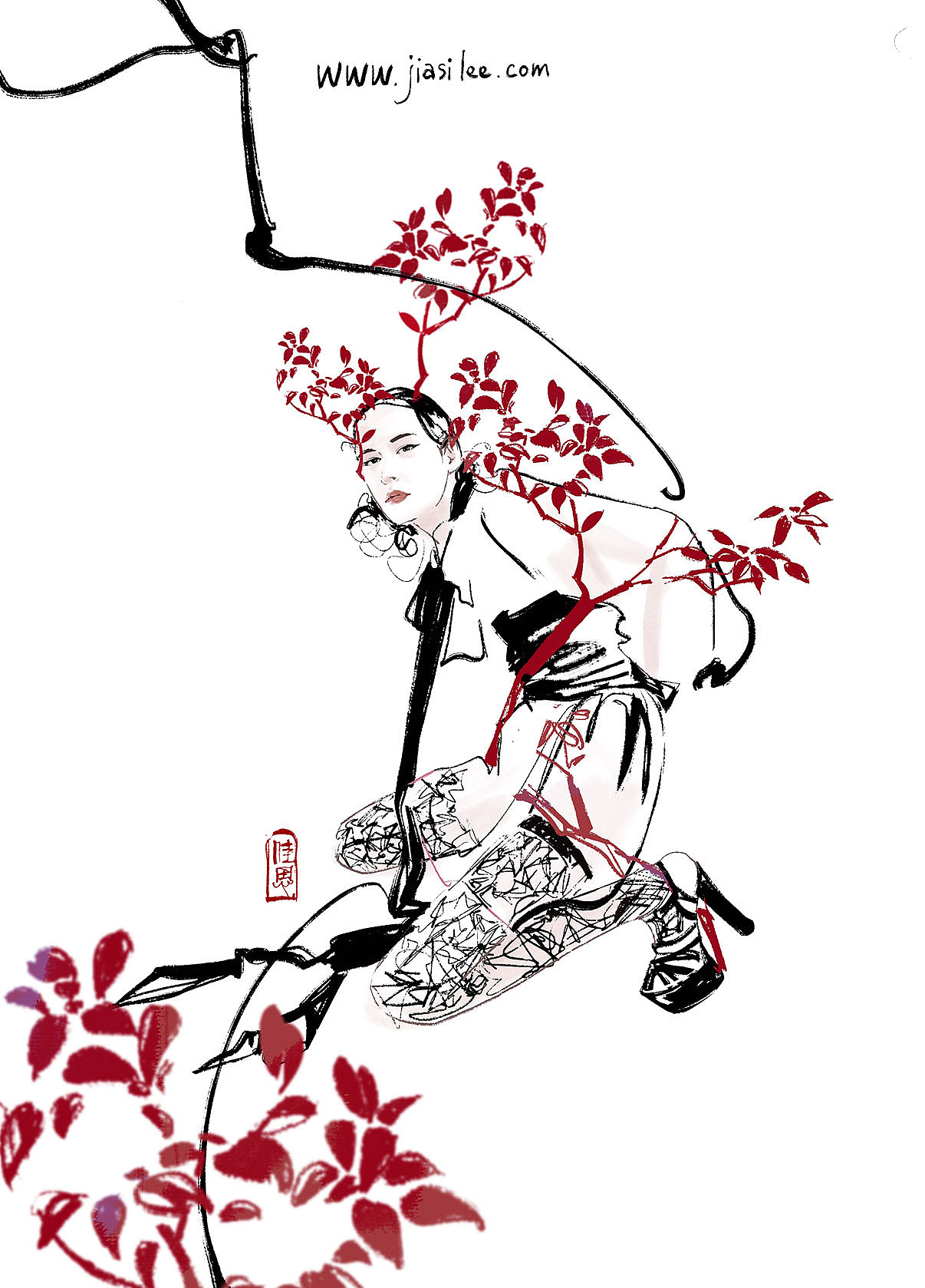 年度总结之国风时尚人物插画系列