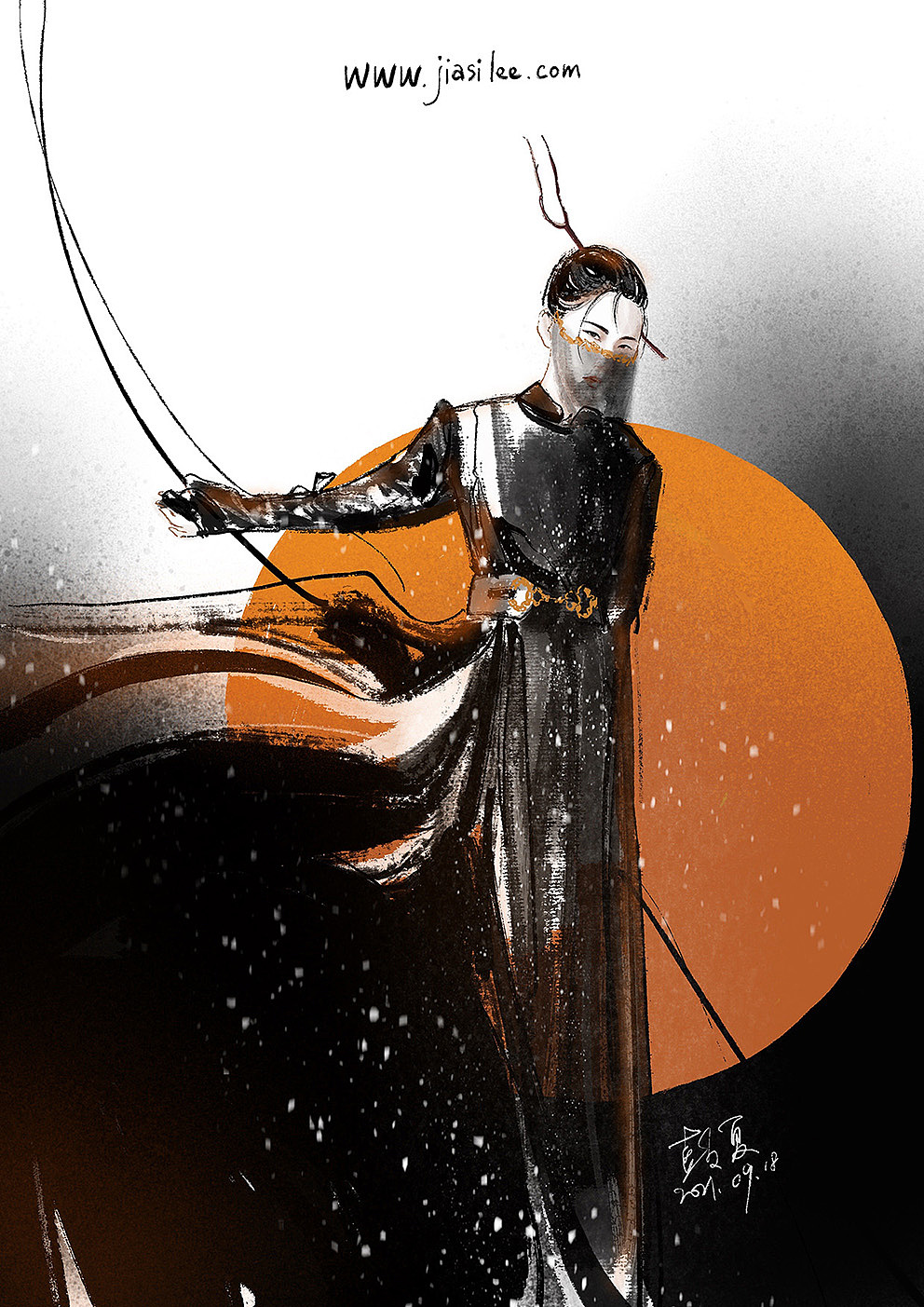 年度总结之国风时尚人物插画系列