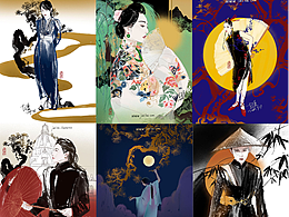 年度总结之国风时尚人物插画系列