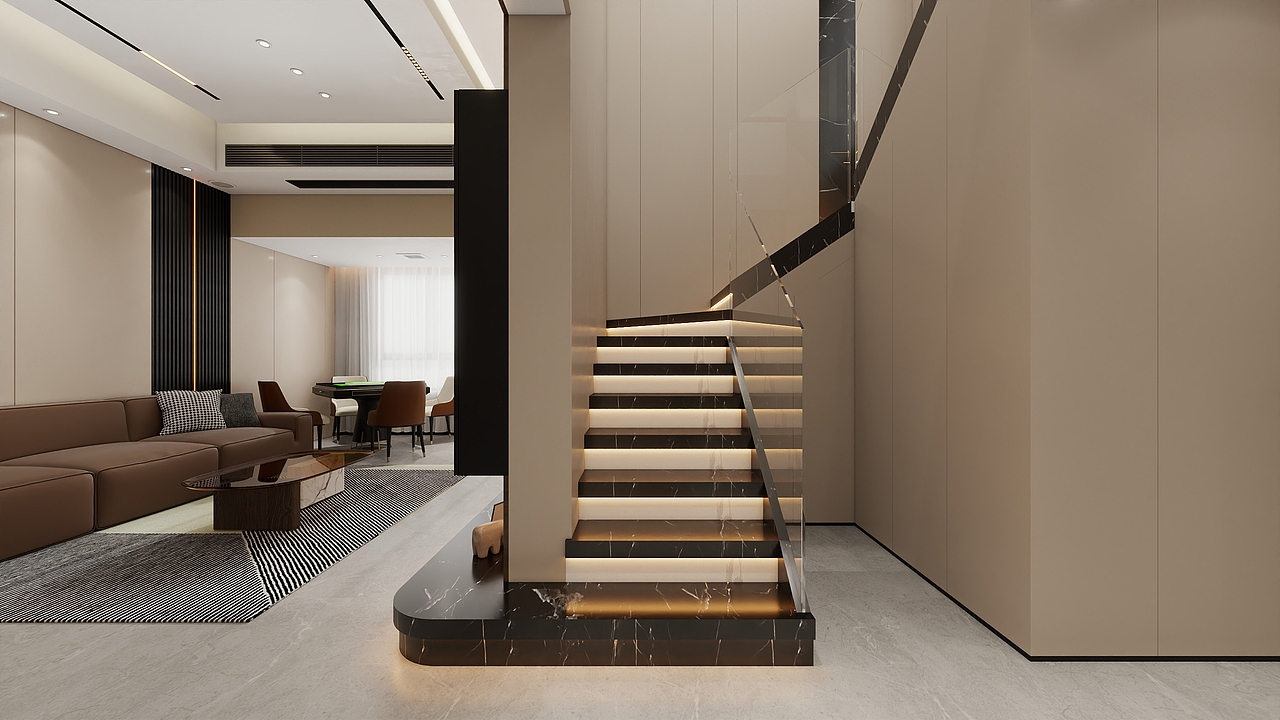 四川岳池御龙湾(214平方意式极简六居室)