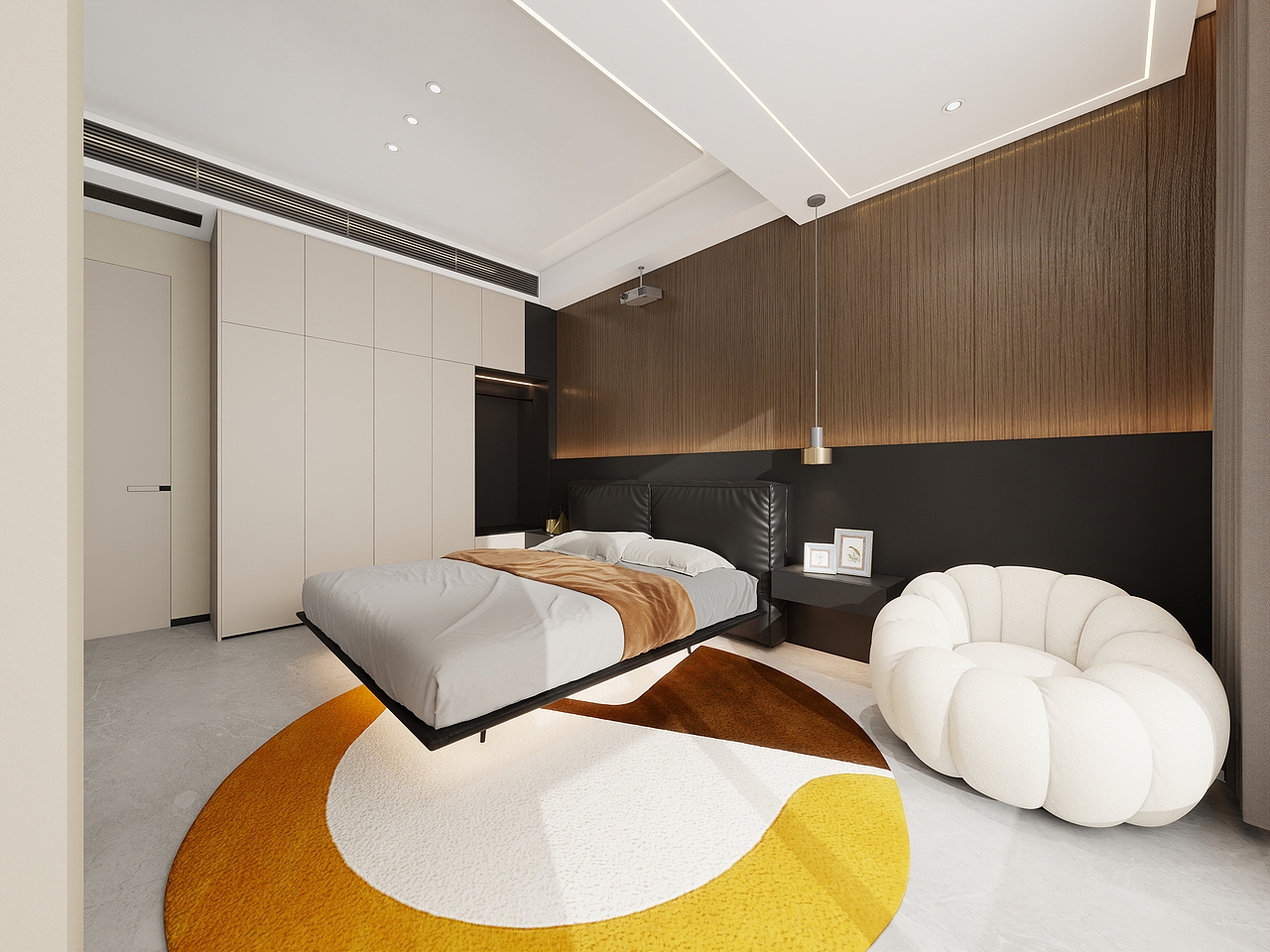 四川岳池御龙湾(214平方意式极简六居室)