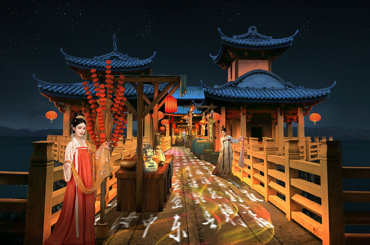 滨水夜游舞美设计1（图ZMzg0NzA3ODAw） - 舞台美术 - 站酷设计师夏柳调原创素材 - 站酷ZCOOL