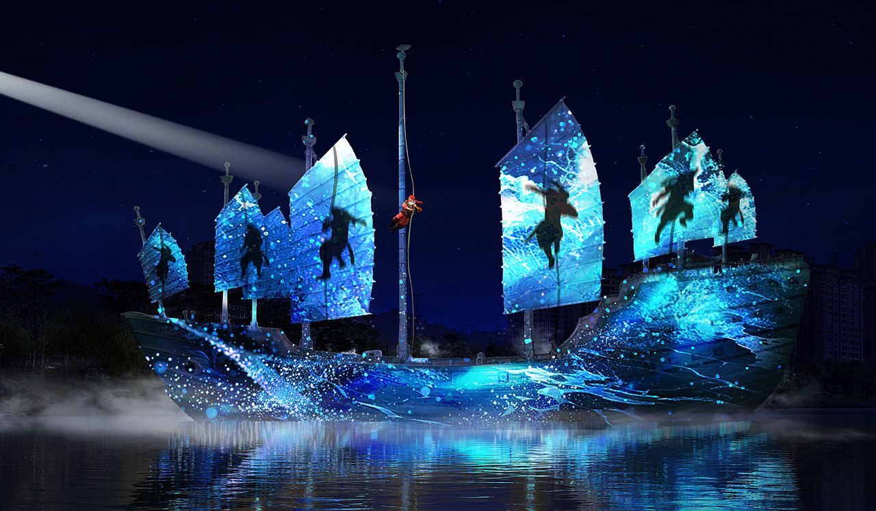 滨水夜游舞美设计2