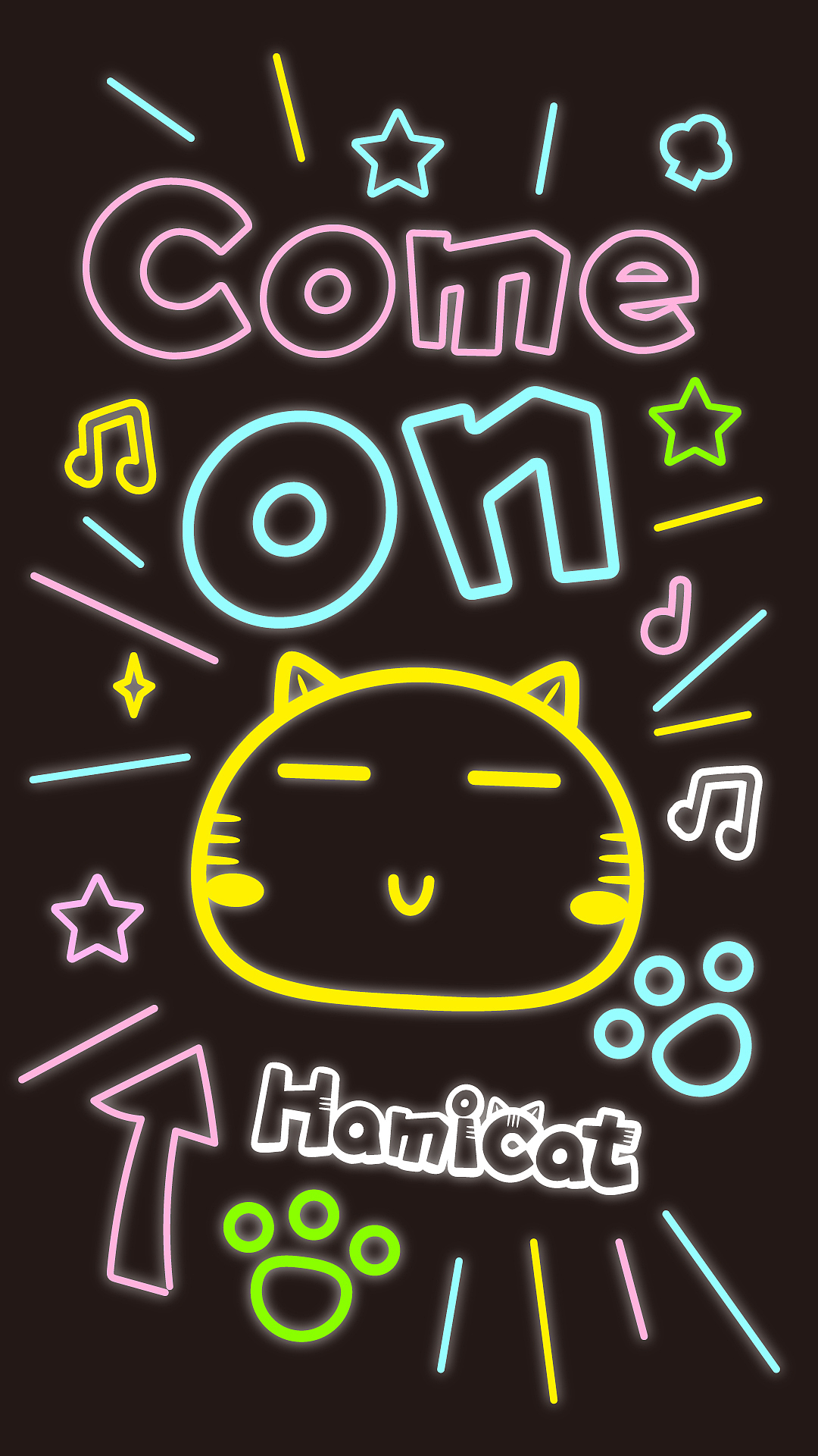 加油霓虹灯哈咪猫壁纸
