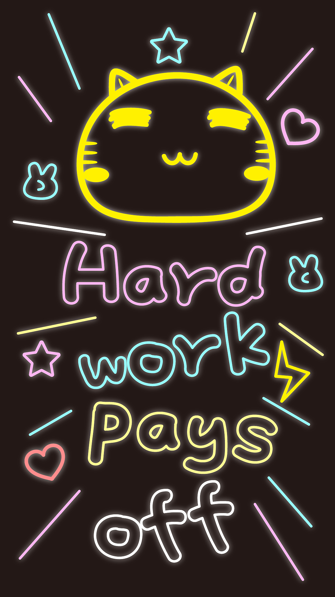 加油霓虹灯哈咪猫壁纸