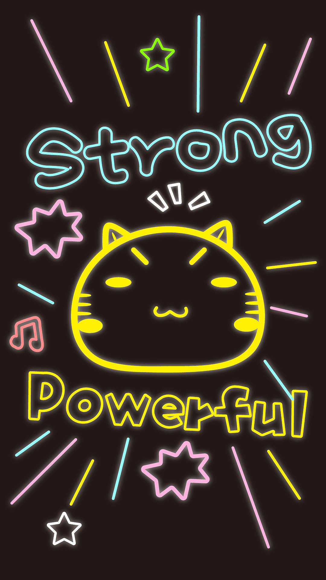 加油霓虹灯哈咪猫壁纸