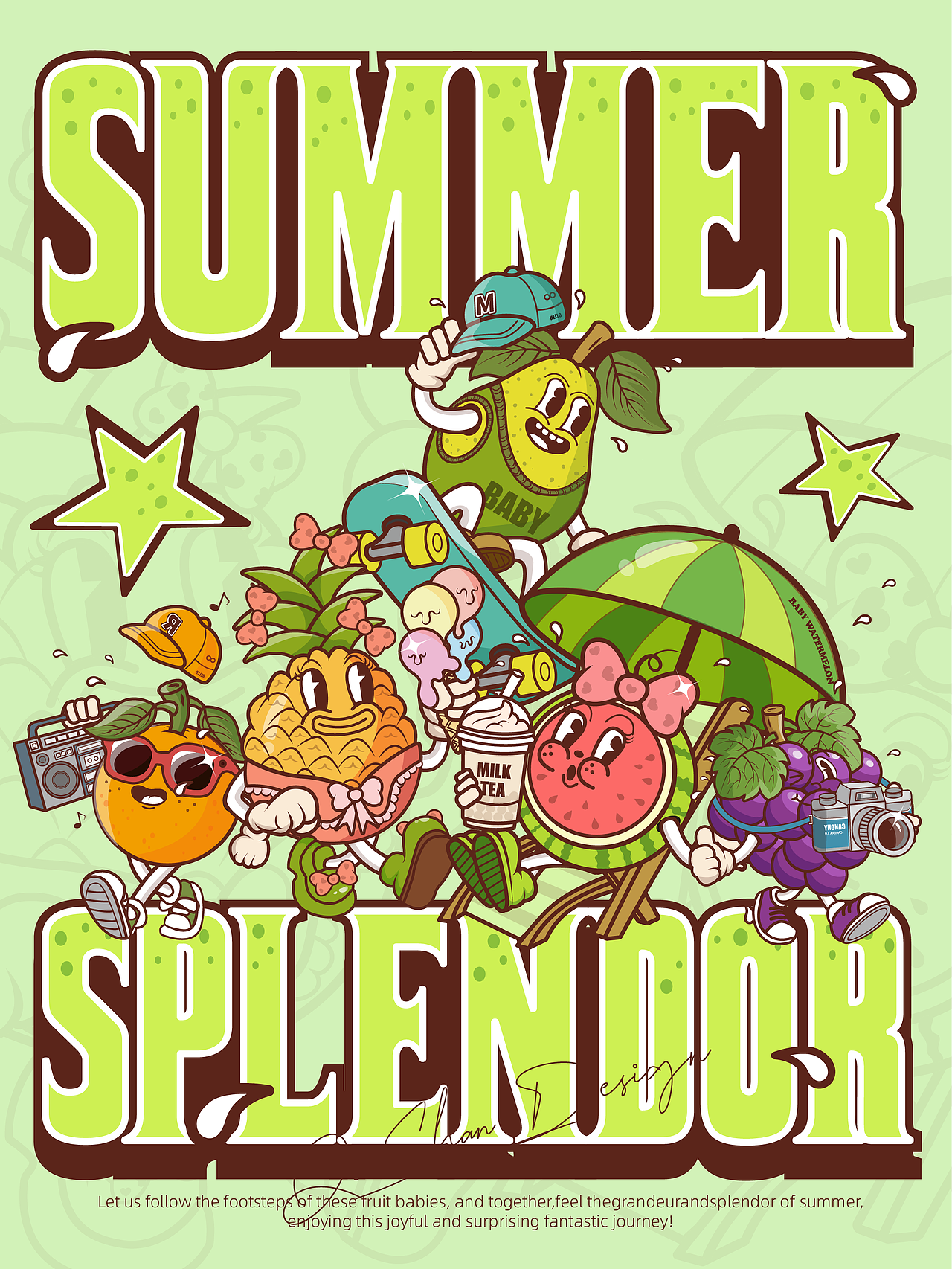 【拟人创意插画】果味夏日探险