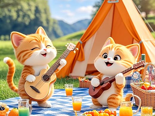 2 只 弹吉他的猫咪（个人主页-ZNzEzMTI3NDQ=） - 其他平面 - 站酷设计师米逍遥原创素材 - 站酷ZCOOL