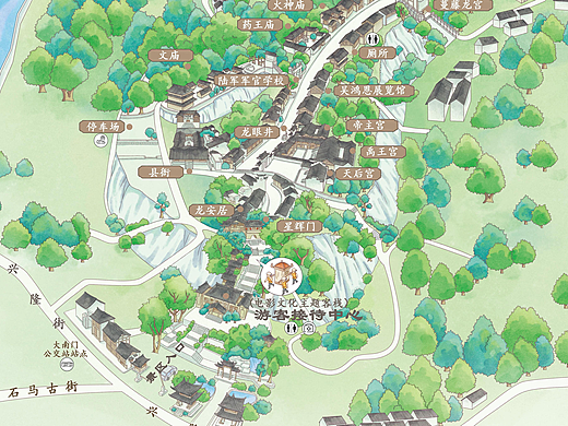 古城手繪地圖 實景地圖（個人主頁-ZNzEzMTQ5ODg=） - 商業(yè)插畫 - 站酷設(shè)計師小金秋原創(chuàng)素材 - 站酷ZCOOL