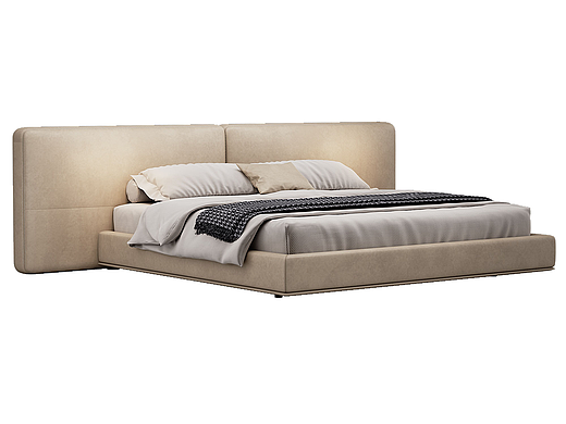 Brera Bed By Poliform软床-3D家具建模渲染效果图制作