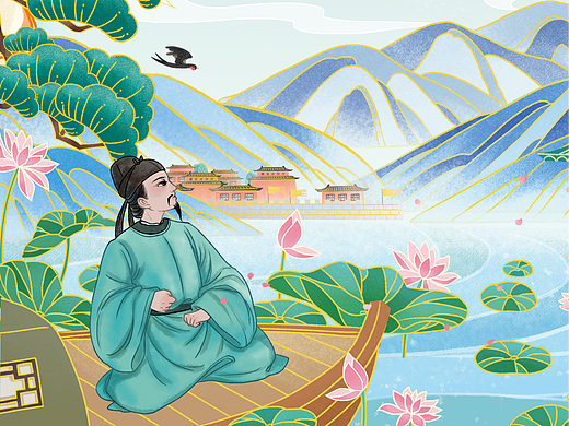 国潮风格古诗词封面插图