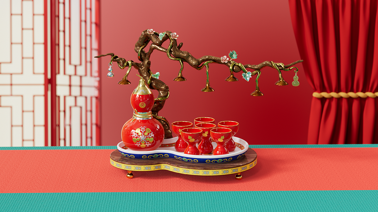 茅台文旅产品建模渲染组图（图ZMzg0NzkxOTk2） - 产品 - 站酷设计师Ddot_Design原创素材 - 站酷ZCOOL