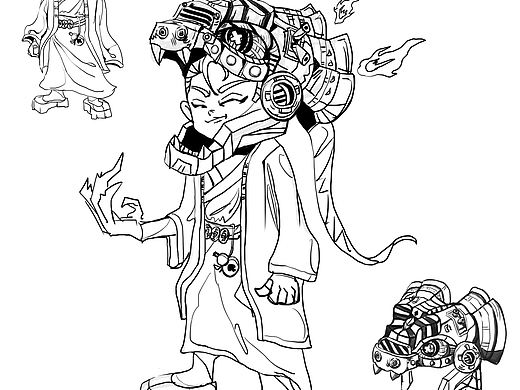 一个蛇年小潮玩设计，冰蛇柳子渊