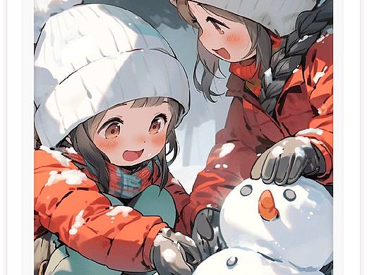 下雪啦~和姐姐堆个雪人🙂