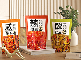腌制食品包装设计 辣泡菜|咸萝卜|酸豇豆