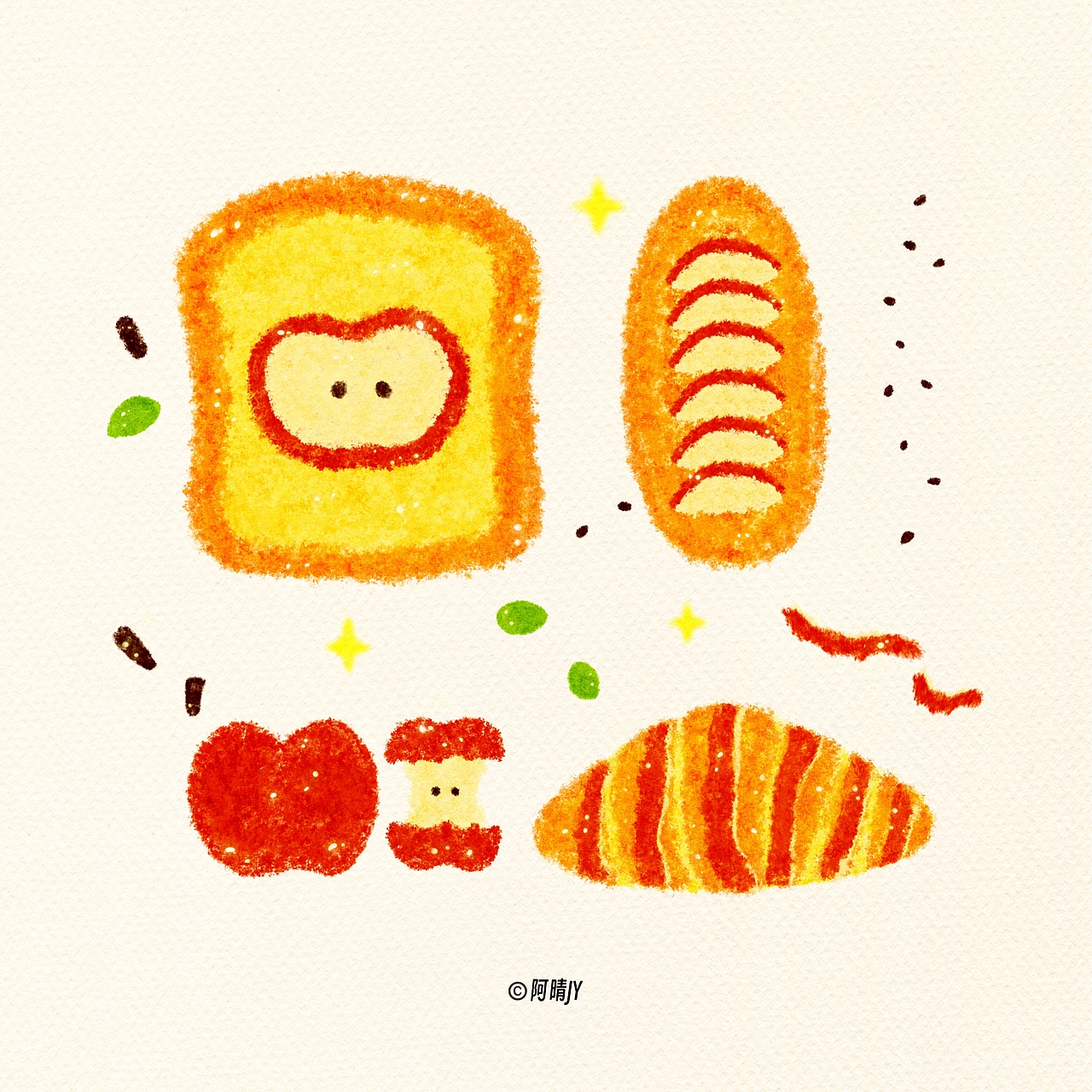 2024苹果插画合集（图ZMzg0OTI1NDQ0） - 商业插画 - 站酷设计师阿晴AQING原创素材 - 站酷ZCOOL