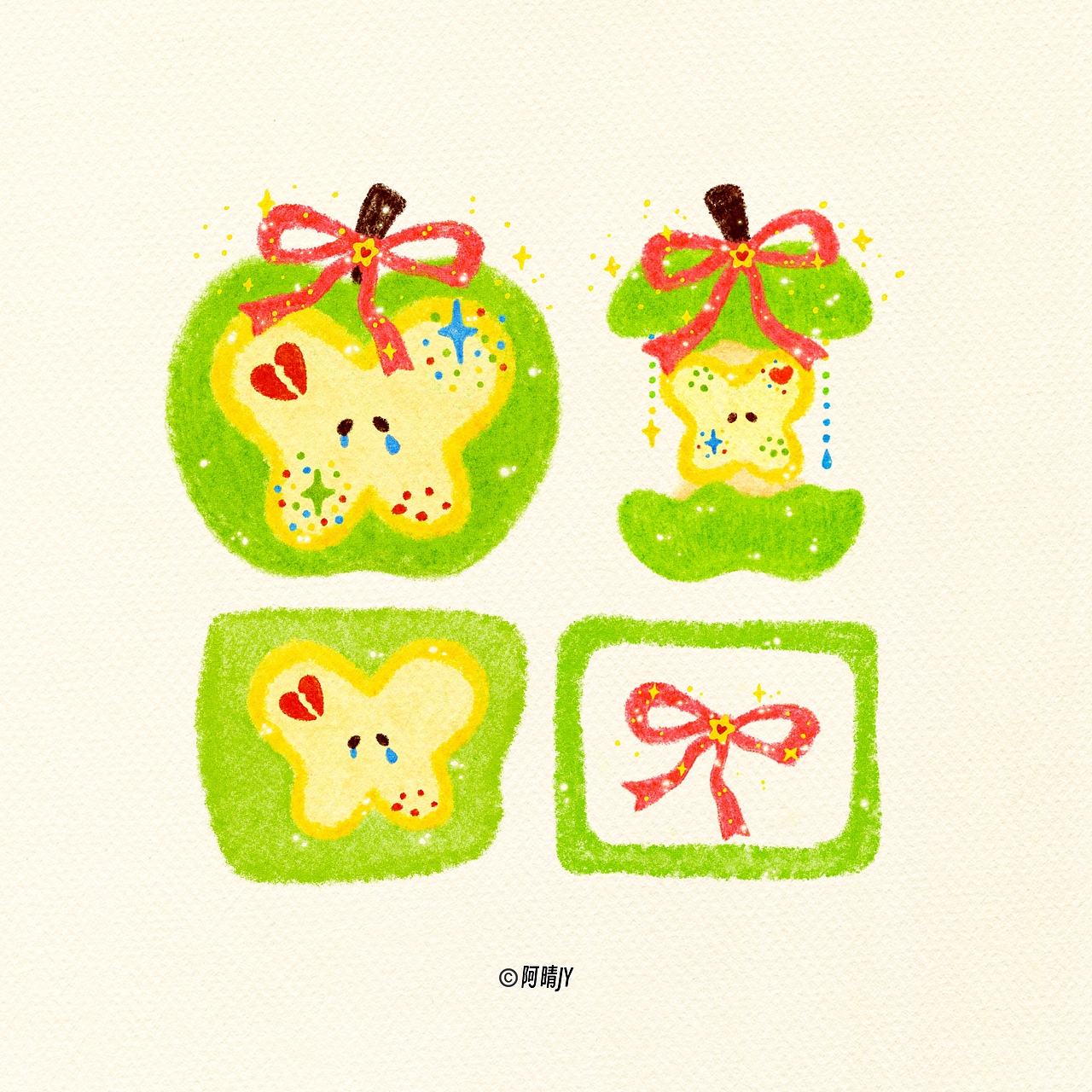 2024苹果插画合集（图ZMzg0OTI1NDE2） - 商业插画 - 站酷设计师阿晴AQING原创素材 - 站酷ZCOOL